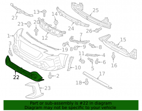 Subaru Outback 2023-2025 front bumper lower grille