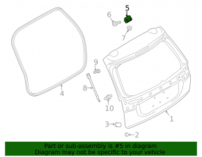 Left tailgate hinge Mitsubishi Outlander 14-21