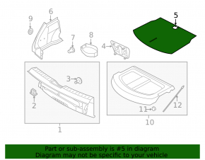 VW Beetle 12-12 Trunk Floor Black