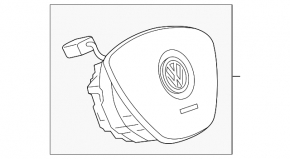 Airbag in the steering wheel of the driver's side of the VW Jetta 19-24