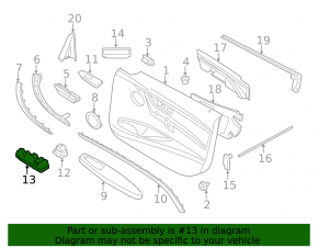Front left window lift control BMW 4 F33 14-20 convertible with automatic folding mirrors
