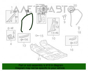 Front left door seal for Lexus RX350 RX450h 10-15