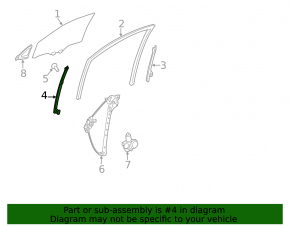Front left door glass guide for Toyota RAV4 19-25 front