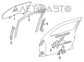 Front right door glass for Lexus GS300 GS350 GS430 GS450h 06-11
