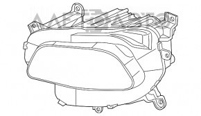 Headlight front left bare Jeep Cherokee KL 14-18 dorest halogen chrome