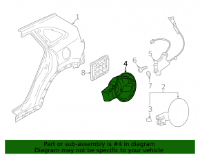 Fuel filler flap housing Kia Niro 17-22 HEV, PHEV