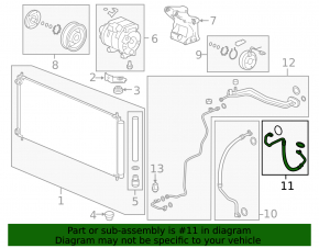 Air conditioning tube condenser-compressor Acura TLX 15- 3.5
