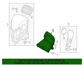 Audi Q5 80A 18-24 air intake with openings on the top cover