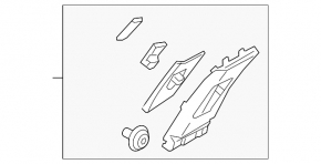 Center pillar trim upper belt right Kia Optima 16-20 gray, scratch
