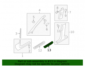 Door sill outer rear left Audi Q5 8R 09-17 black with chrome, broken guides, scratch