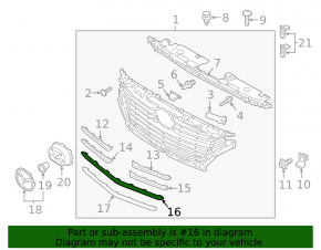 Mazda CX-3 grille element, 3rd from top, 19-21