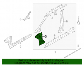 Body pillar central right Ford Fusion mk5 13-17