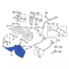 Fuel tank protection Ford Mustang mk6 15-