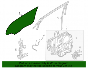 Glass door rear left Ford Mustang Mach-E 21-23