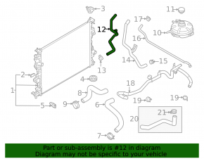 Cooling return pipe to the radiator tank of a Ford Escape MK4 23-25 1.5T
