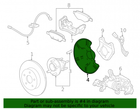 Rear left brake disc cover Chevrolet Volt 11-15 type 2
