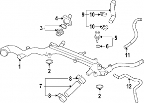 Metal cooling system hose for Subaru Forester 25-26 2.5