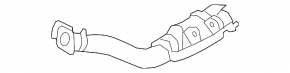 Exhaust line middle section with catalytic converter Nissan Rogue 16-20 rusty