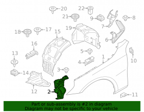 Front left fender bracket for BMW 5 G60 24-25