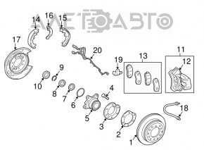 Brake Disc Cover Rear Left Lexus GX470 03-09