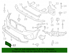 Front license plate holder for BMW X3 G01 22-23