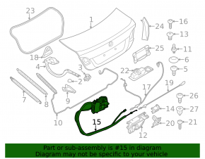 Trunk lock actuator BMW 5 F10 11-16