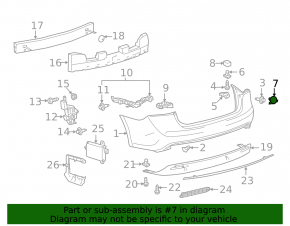 Rear bumper plug left Toyota Avalon 13-18