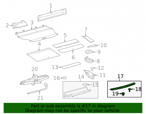 Toyota Highlander 2008-2013 trunk opening trim gray