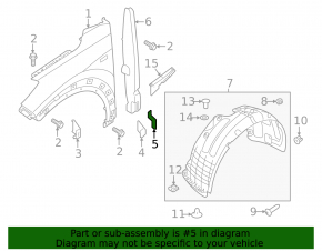 Front left rear wing bracket Hyundai Tucson 16-21
