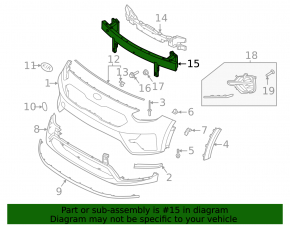 Front bumper reinforcement Kia Niro 19-22 EV
