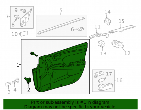 Door trim panel, front right, Toyota Camry v55 15-17 USA, black Alcantara