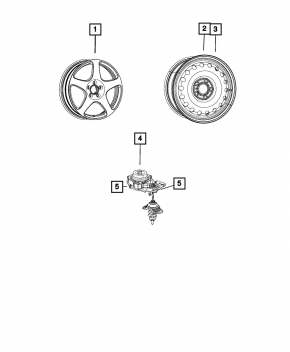 Jeep Grand Cherokee WL 21-25 long spare tire mounting mechanism