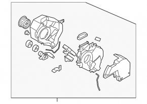 Bare air conditioner housing, left side of Subaru B10 Tribeca.