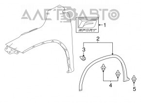 Front Left Fender Arch Cover Lexus RX350 RX450h 16-22 OEM