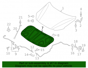 Hood insulation Hyundai Elantra AD 17-18