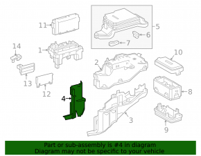 Lexus RX350 RX450h 16-22 Underhood Fuse Box Mount