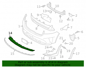 Front bumper lower trim Kia Sorento 19-20 black gloss