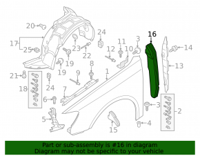 Seal wing door-wing left Audi A3 8V 15-20 foam