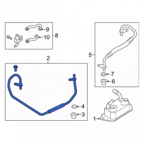 Automatic transmission oil cooler pipe input Ford Escape MK3 13-19 1.6T 2.5 2.0T short