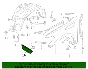 Mudguard front right Infiniti QX56 QX80 11-17