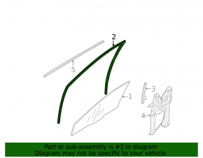Front left window seal for Mitsubishi Galant 04-12