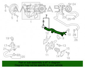 Cooling system pipe Mazda CX-5 13-16 2.5