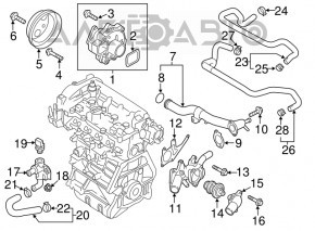 Cooling system pipe Mazda CX-5 13-16 2.5