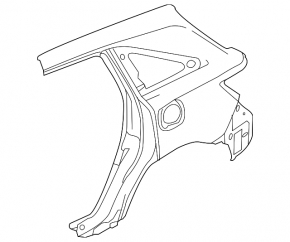 Quarter wing rear left Acura MDX 14-20