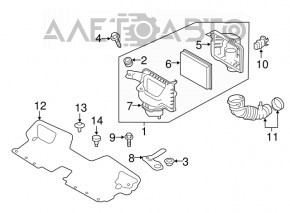 Air filter housing right Infiniti Q50 16-20 3.0T complete