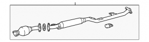 Exhaust line middle part with catalytic converter Toyota Sienna 17-20 3.5 FWD