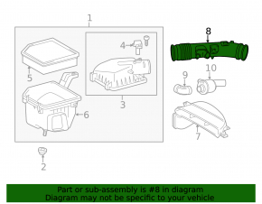 Air duct for Lexus IS250 14-24 manifold under resonator