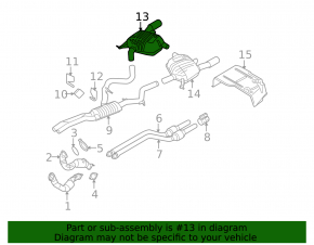 The rear muffler with barrels of the BMW 335i e92 07-11 is dented