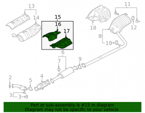 Rear underbody heat shield Hyundai Sonata 11-15