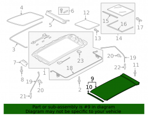 Sunroof curtain VW Atlas 18-24
